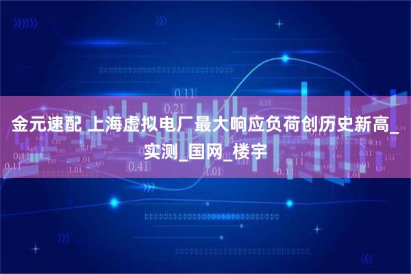 金元速配 上海虚拟电厂最大响应负荷创历史新高_实测_国网_楼宇