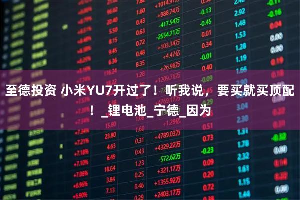 至德投资 小米YU7开过了！听我说，要买就买顶配！_锂电池_宁德_因为