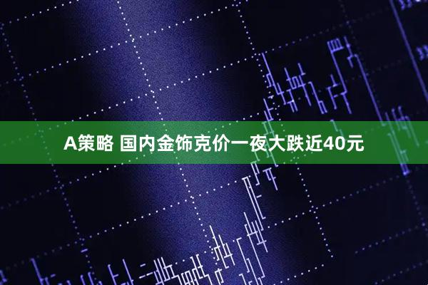 A策略 国内金饰克价一夜大跌近40元